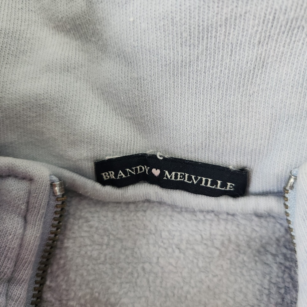 Brandy Melville Powder Blue Quarter Zip Sweatshirt One Size Oversized Y2K Top - Picture 2 of 8